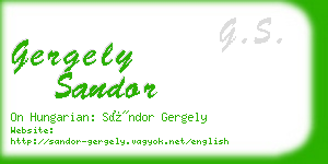 gergely sandor business card